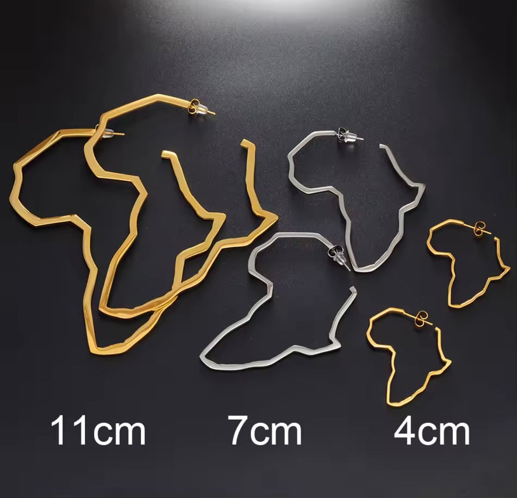 Outline of Africa - Earrings