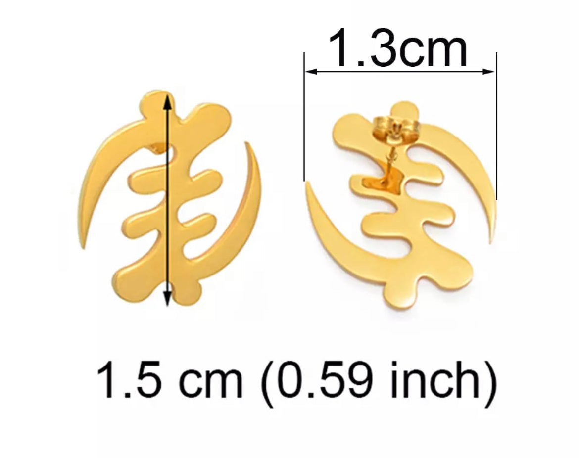 Gye Nyame - Metal - Stud - Earrings