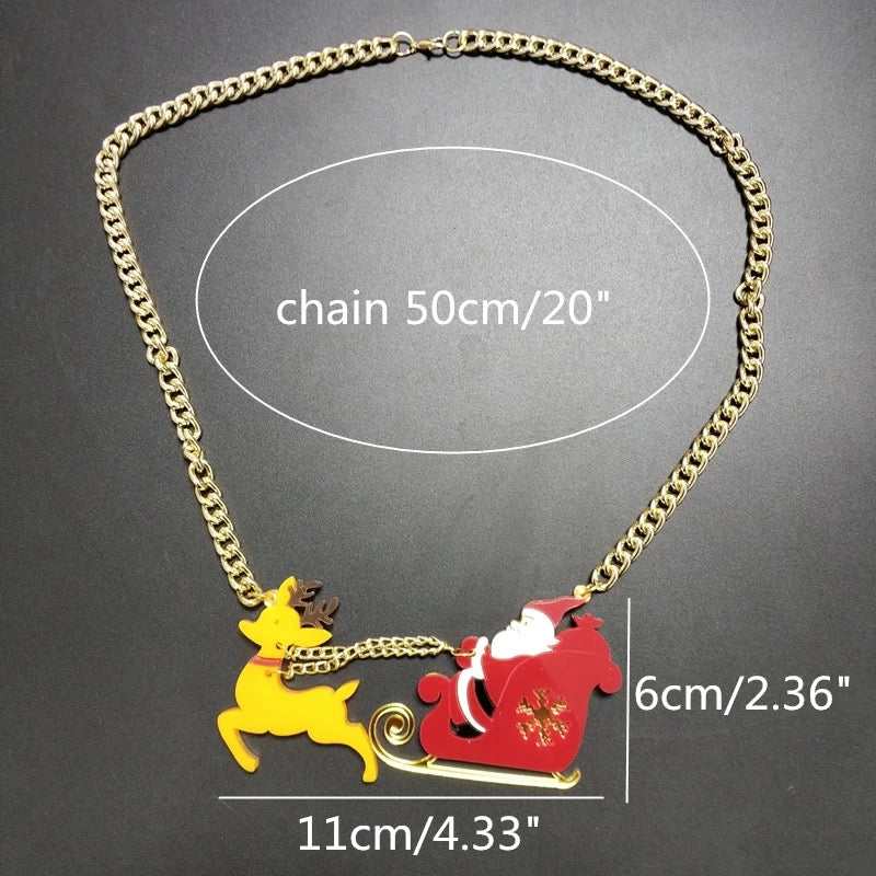 Sleigh Ride (Santa Reindeer) - Necklace
