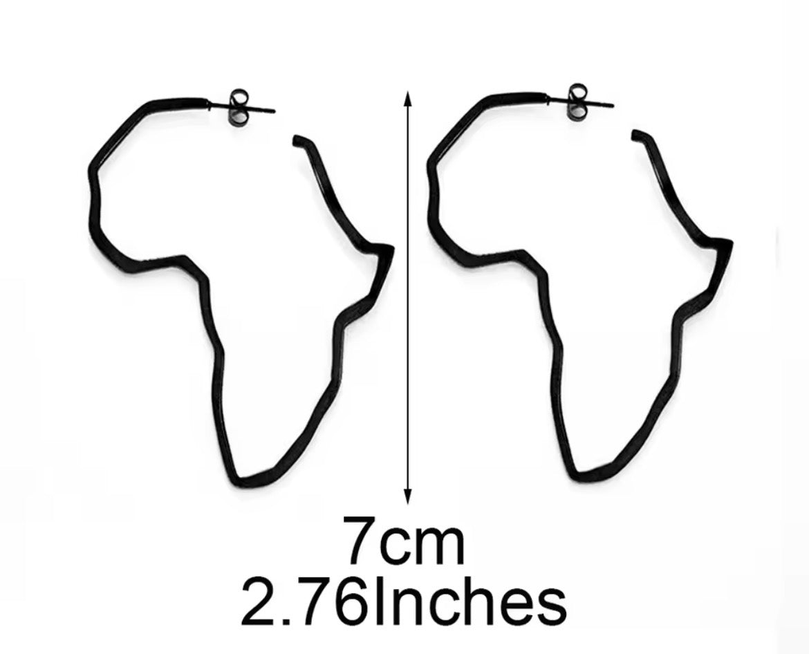 Outline of Africa - Earrings