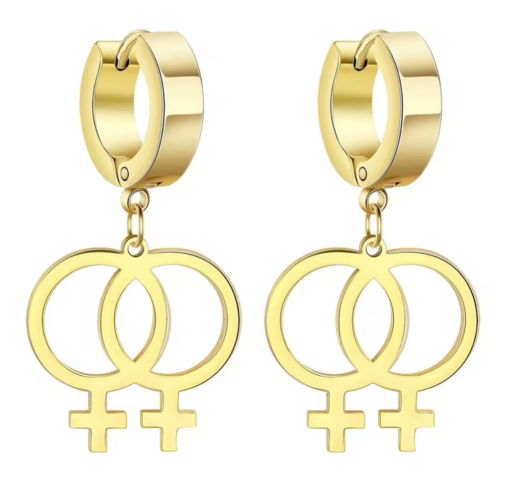 Girls Who Like Girls (Lesbian Symbol Dangle) - Earrings