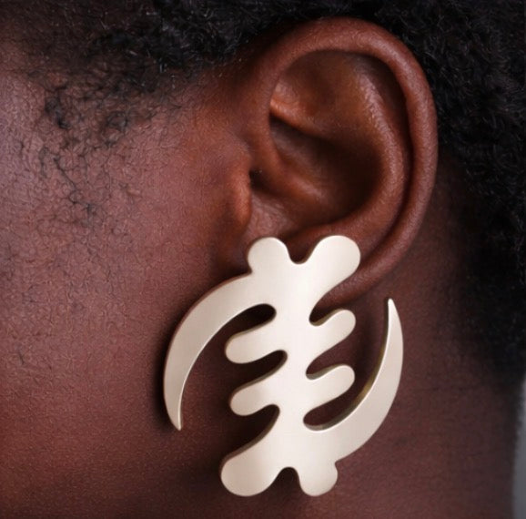Gye Nyame - Metal - Stud - Earrings