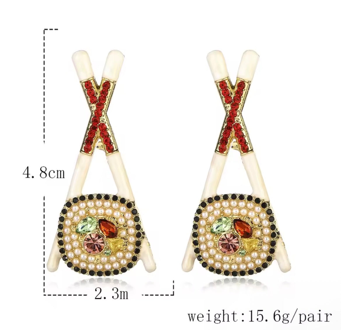 I'm On a Roll! (Sushi With Chopsticks) - Earrings