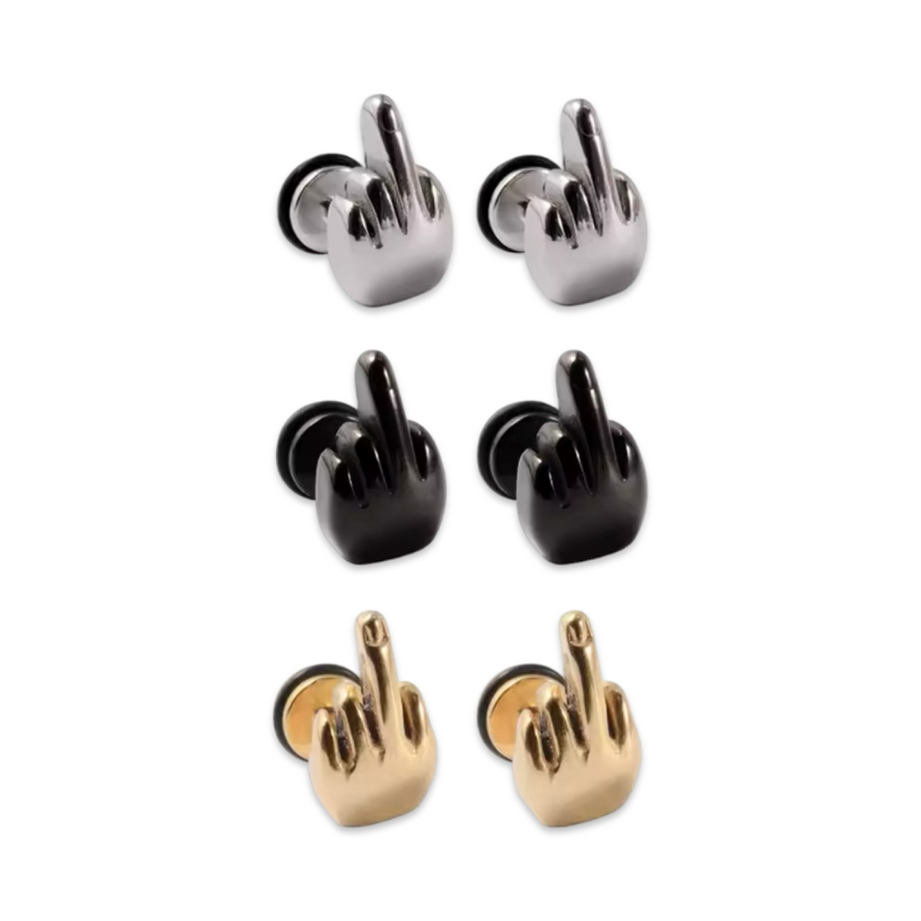 Mini Fuck (Middle Finger Stud) - Earrings