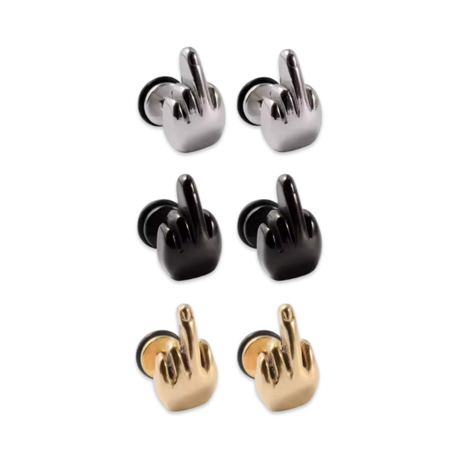 Mini Fuck (Middle Finger Stud) - Earrings