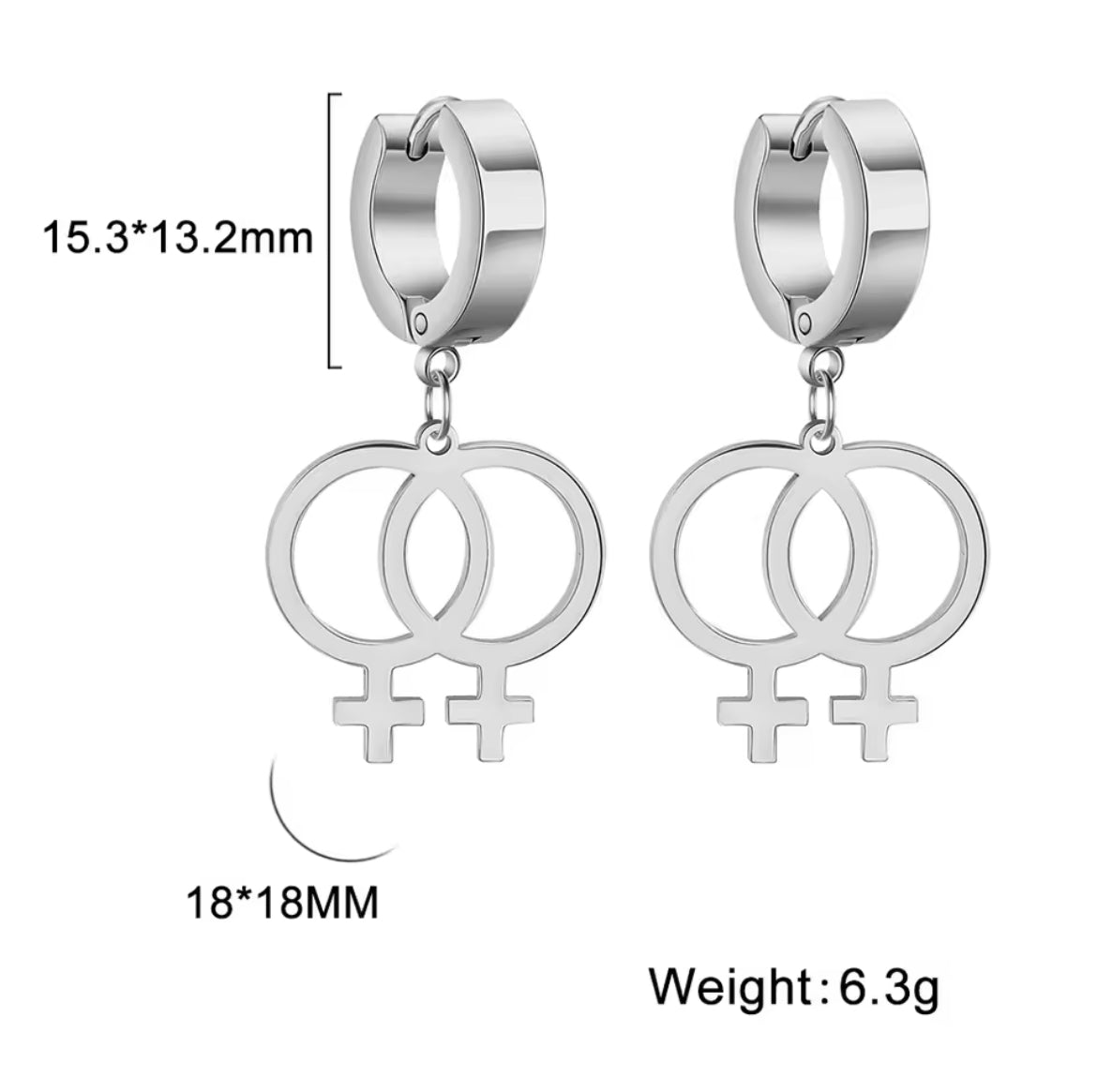 Girls Who Like Girls (Lesbian Symbol Dangle) - Earrings