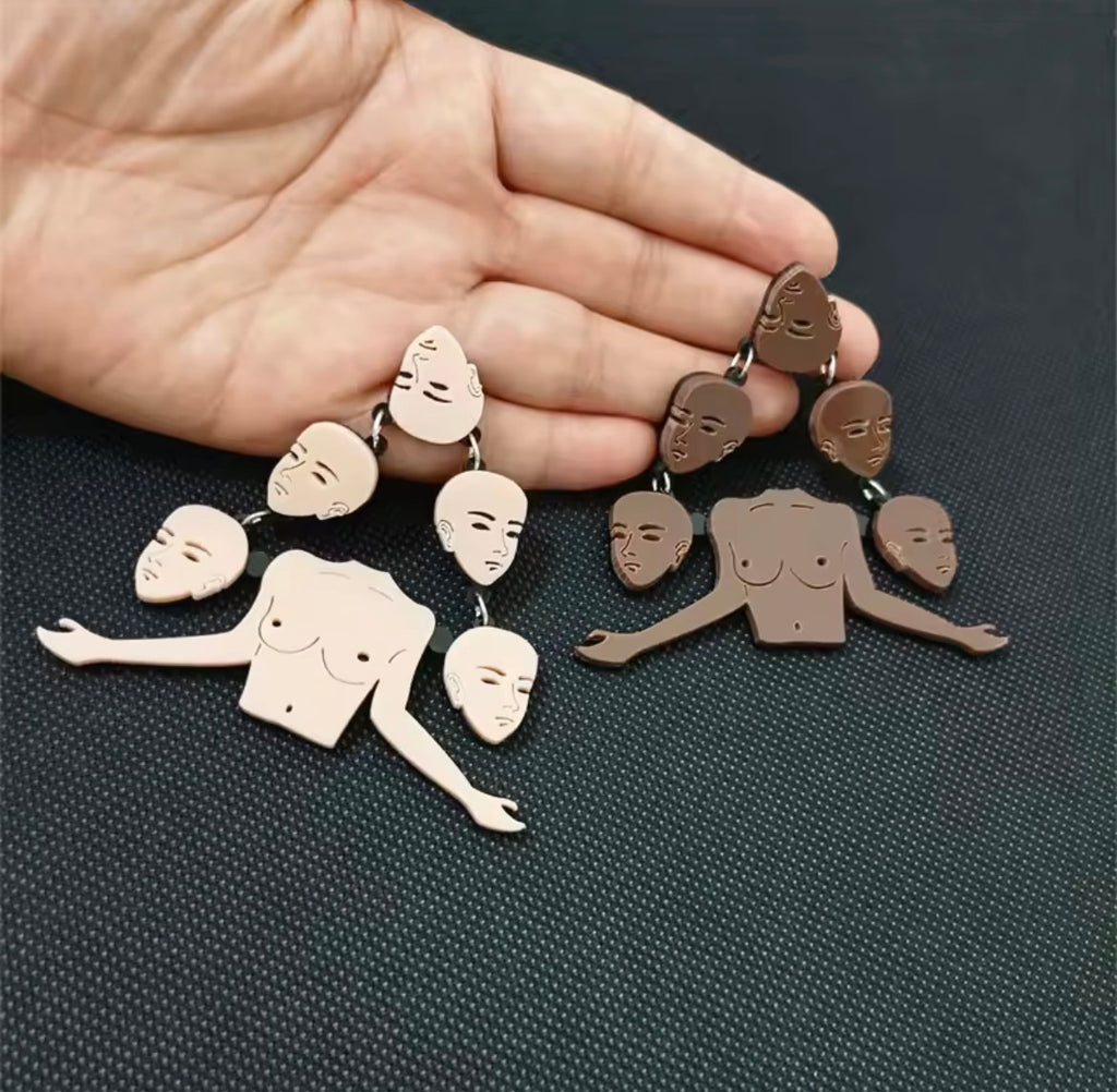Mind Over Matter (Levitating Heads) - Earrings