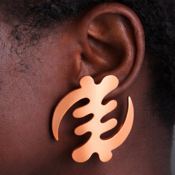 Gye Nyame - Metal - Stud - Earrings