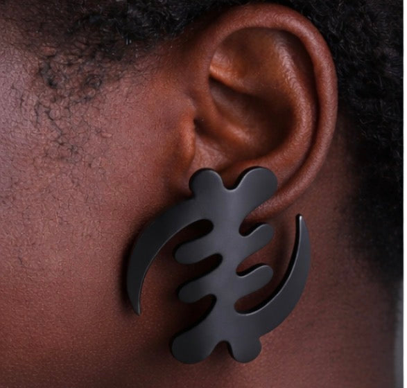 Gye Nyame - Metal - Stud - Earrings