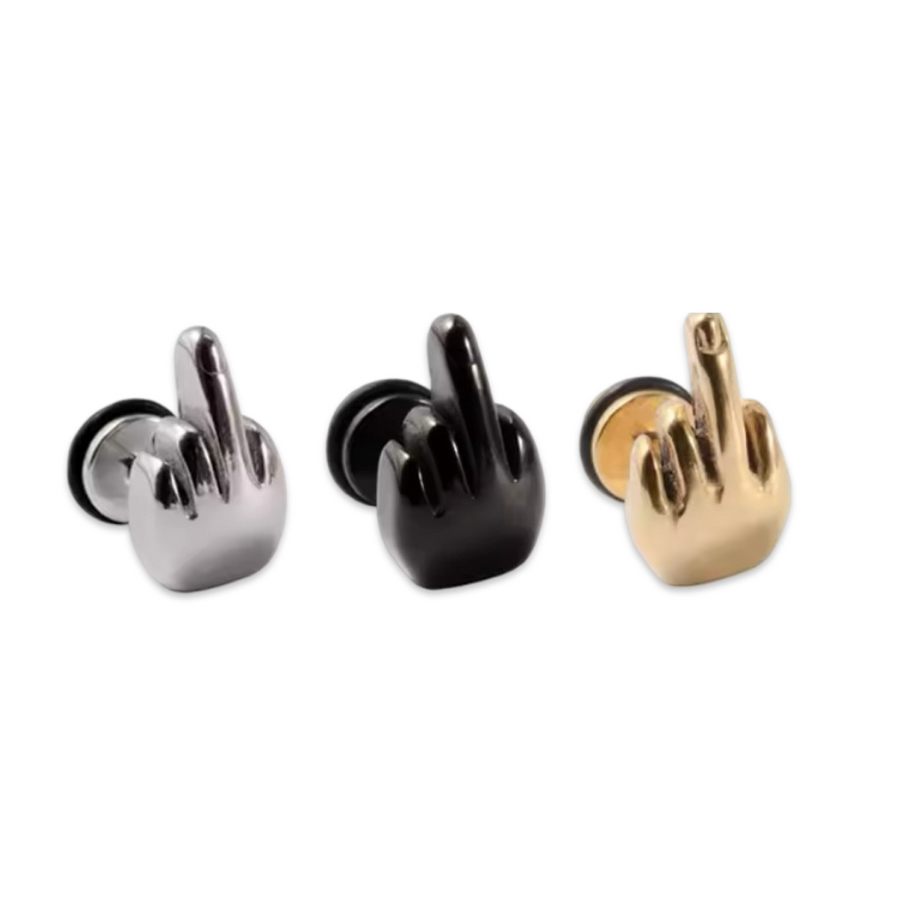 Mini Fuck (Middle Finger Stud) - Earrings