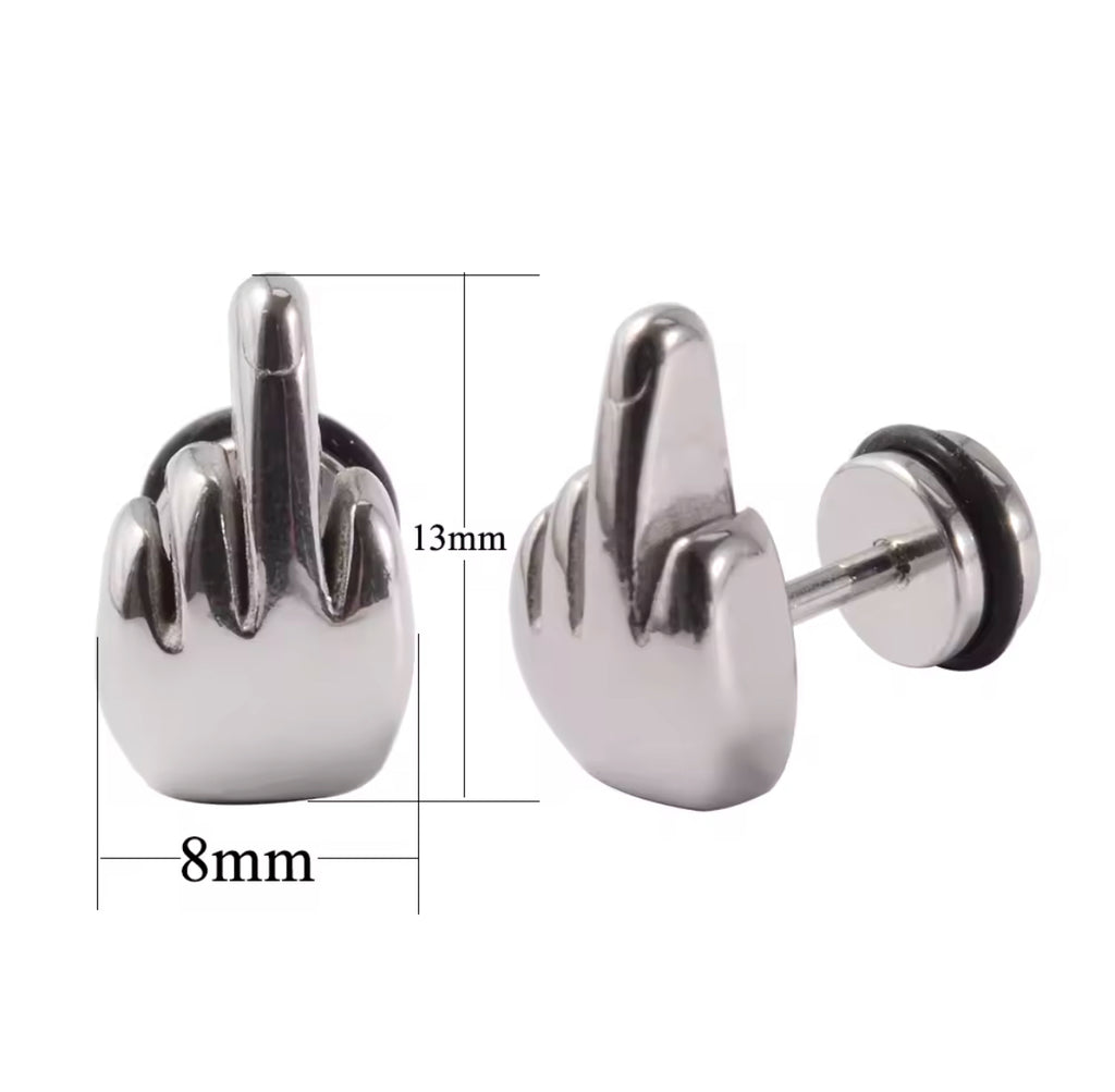 Mini Fuck (Middle Finger Stud) - Earrings