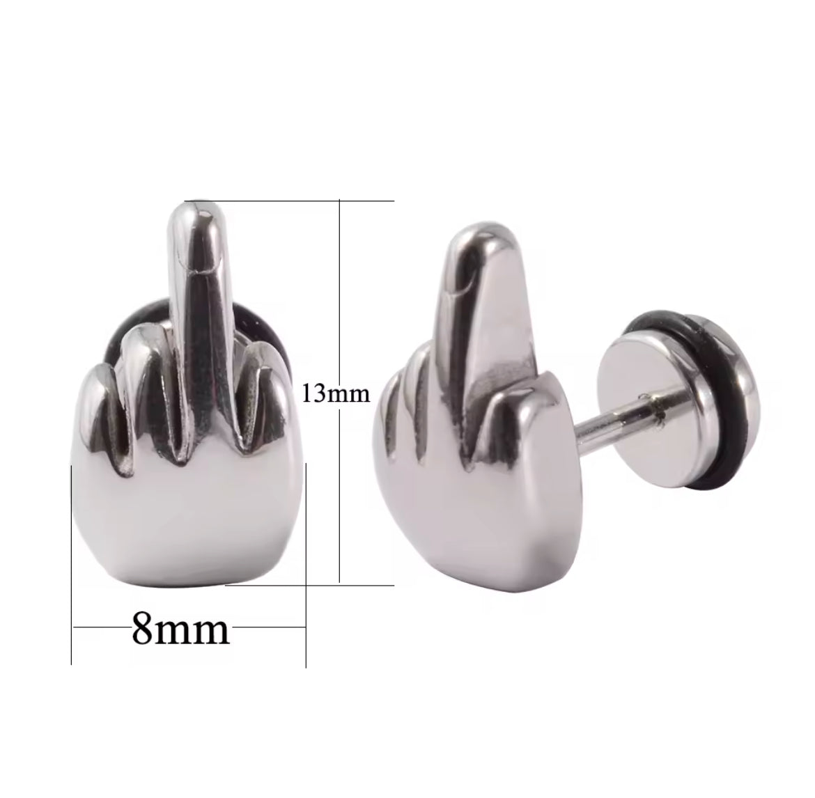Mini Fuck (Middle Finger Stud) - Earrings