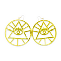 Eye of Providence (Gold Acrylic Pyramid w/ Eye) Dangle) - Earrings