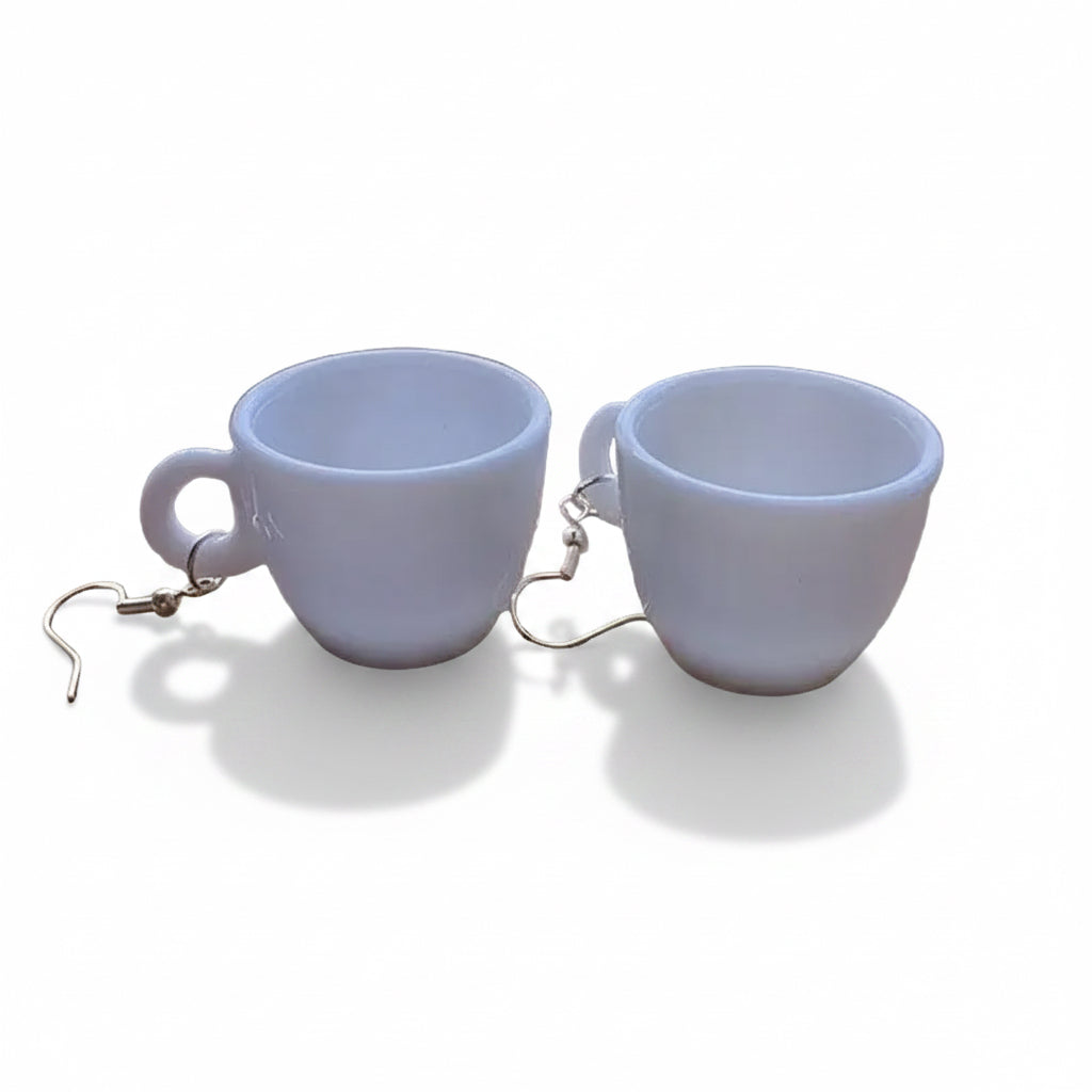 Spill The Tea (White Cup) - Earrings