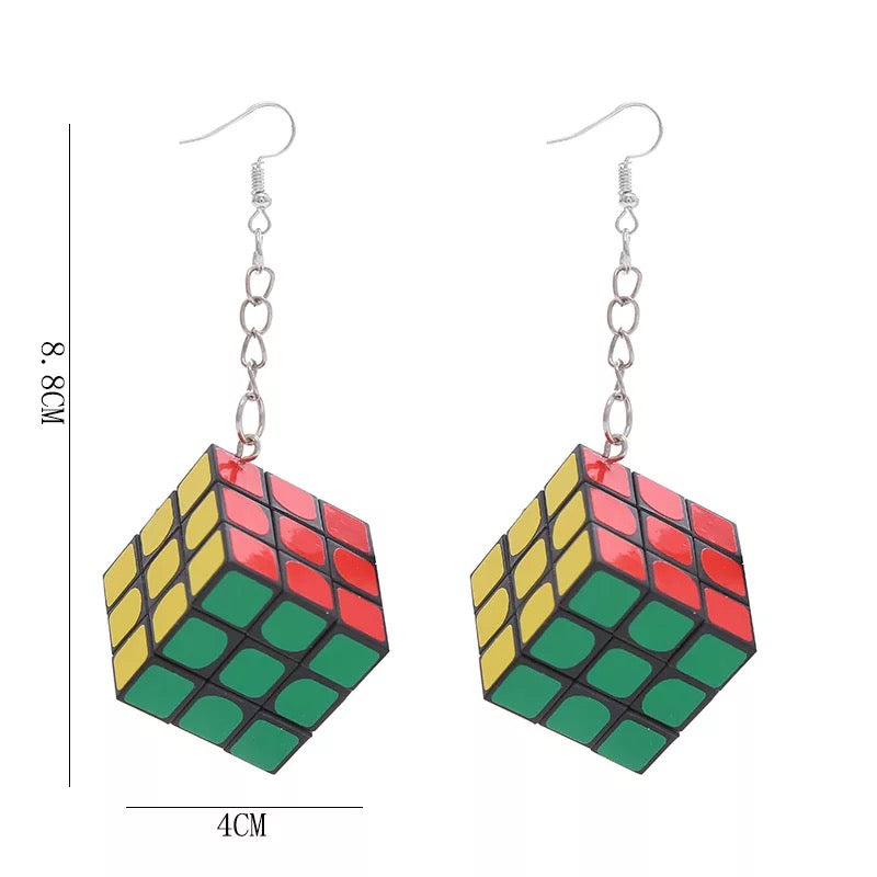 Rubik's Cube - Earrings
