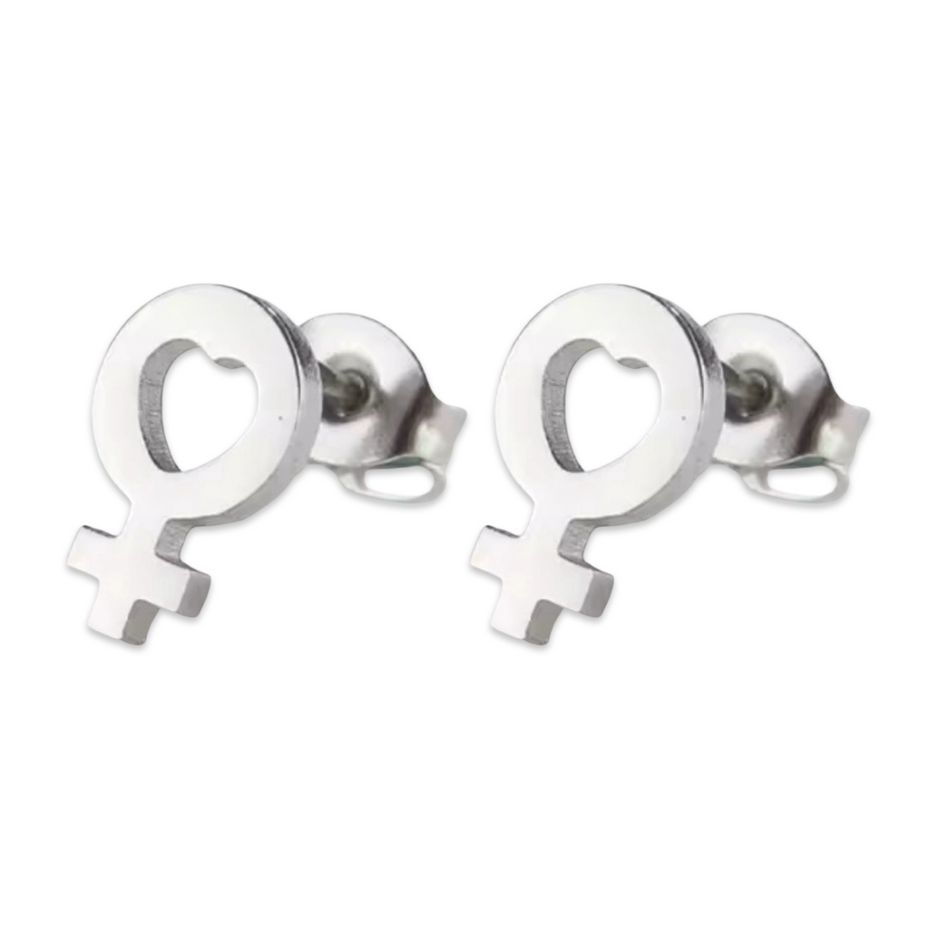 Love For All Genders (Gender Sign Stud w/ Heart) - Earrings