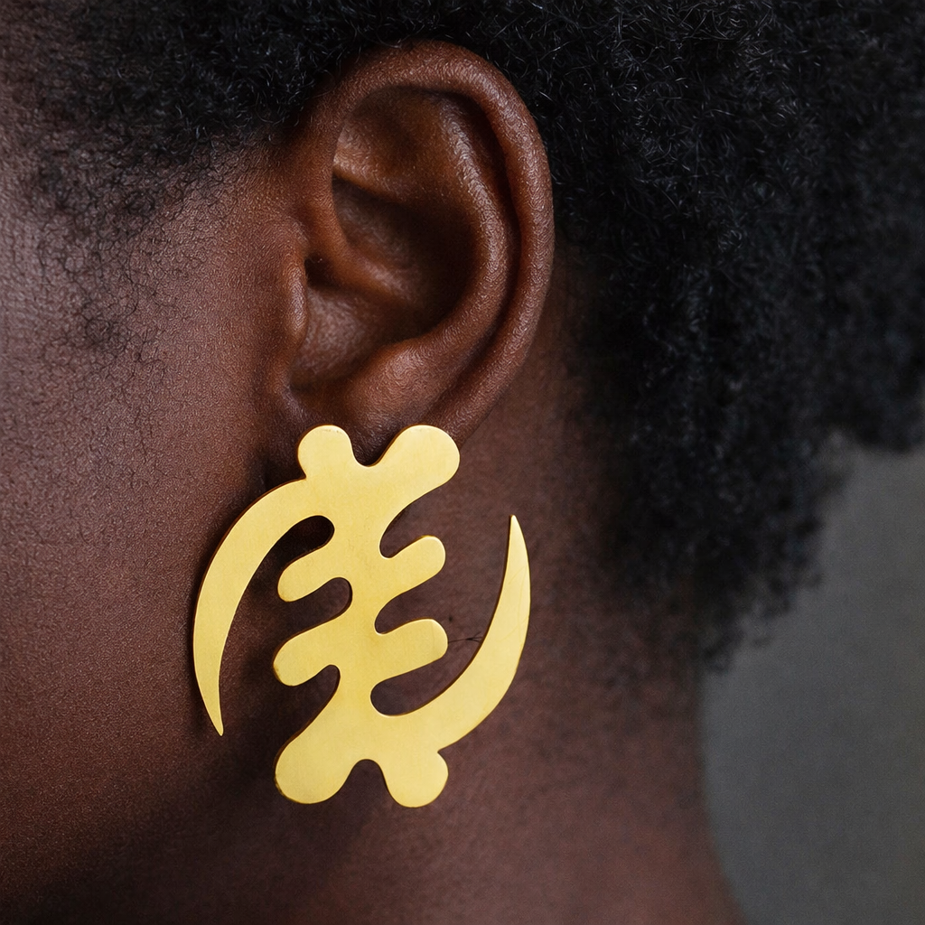 Gye Nyame - Metal - Stud - Earrings