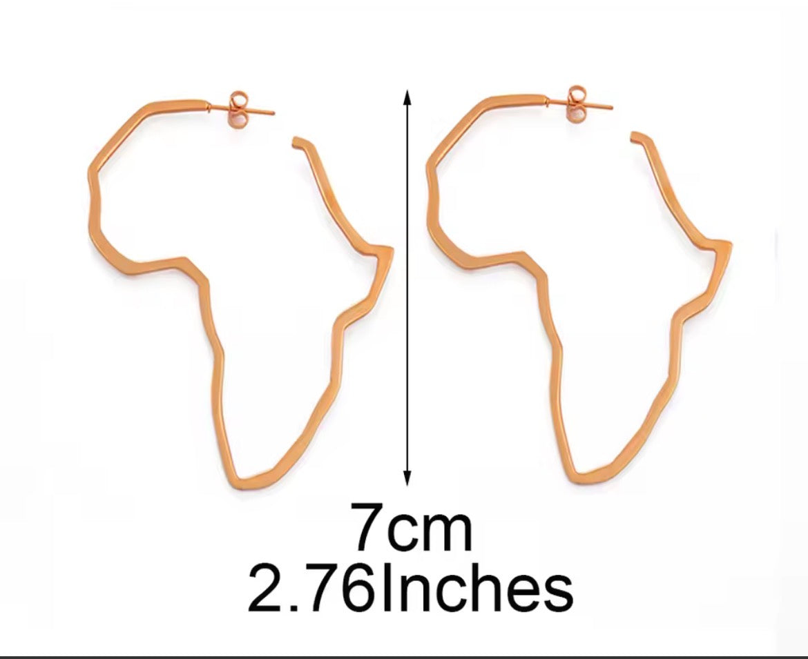 Outline of Africa - Earrings
