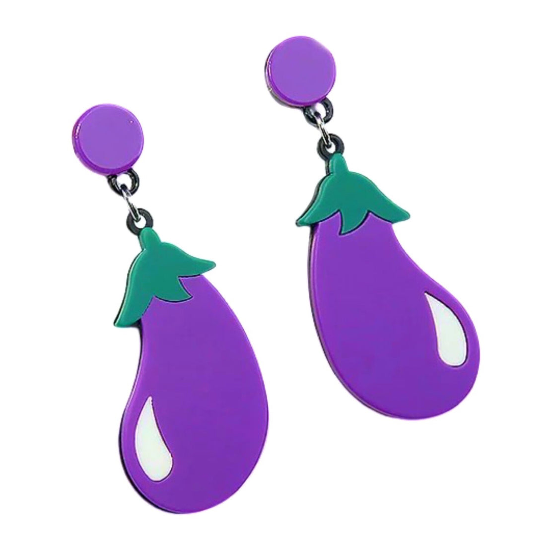 Eggplant Emoji - Earrings