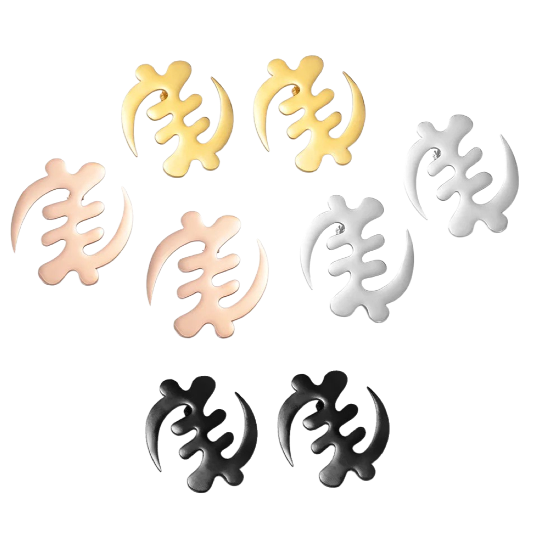 Gye Nyame - Metal - Stud - Earrings