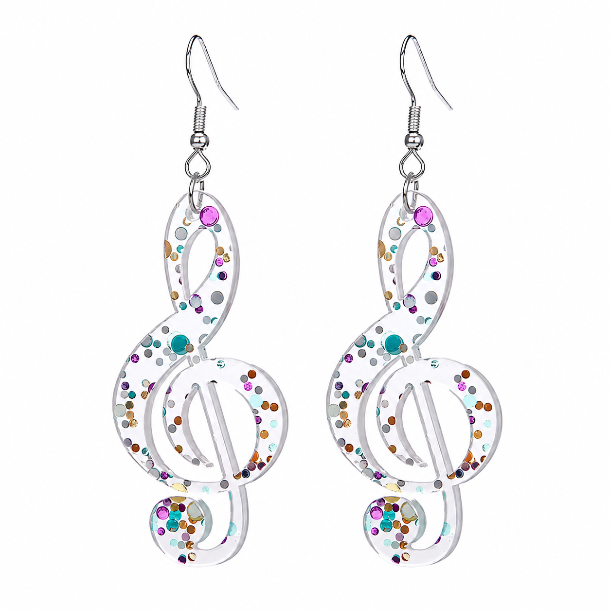 Musically Inclined (Glittery Music Notes) - Earrings
