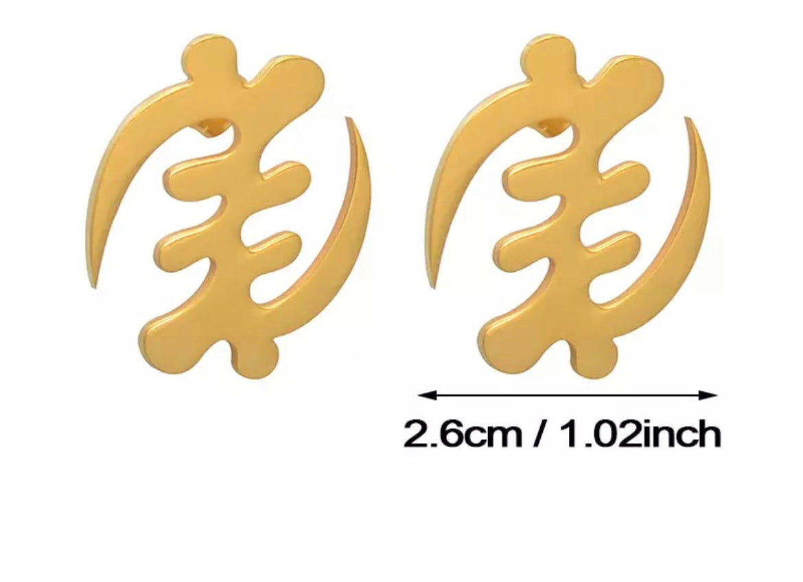 Gye Nyame - Metal - Stud - Earrings