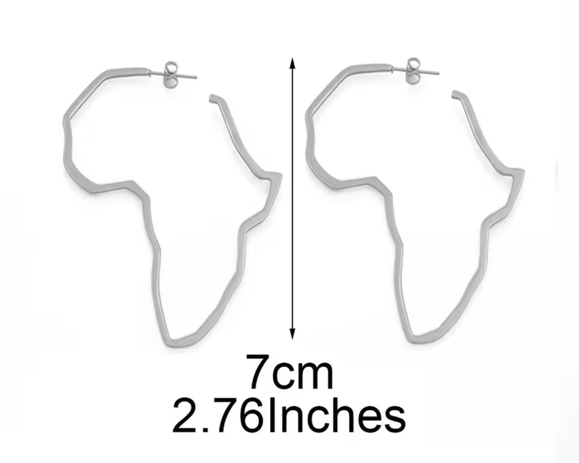 Outline of Africa - Earrings