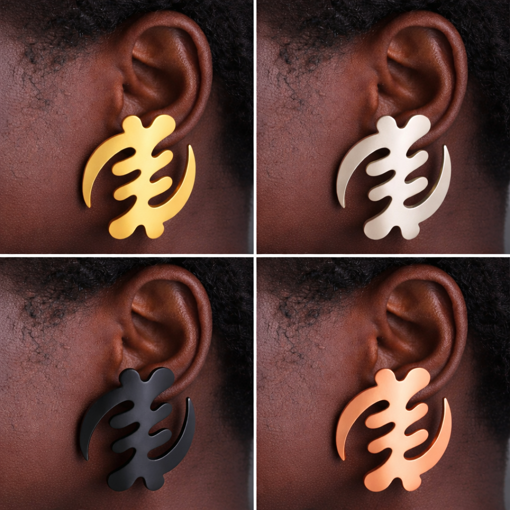 Gye Nyame - Metal - Stud - Earrings