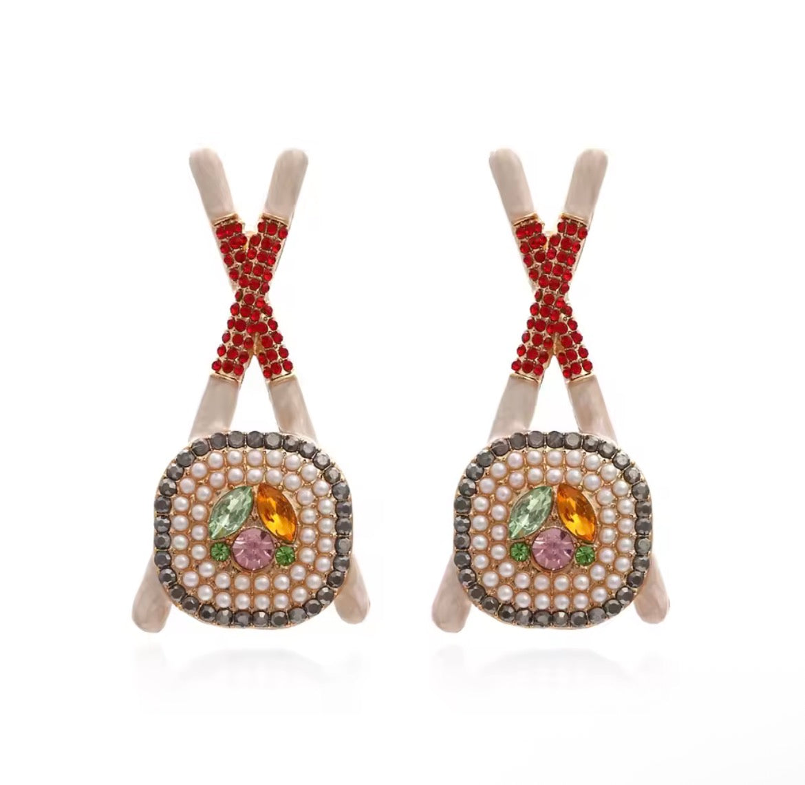 I'm On a Roll! (Sushi With Chopsticks) - Earrings