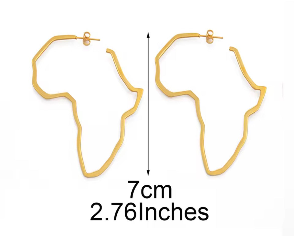 Outline of Africa - Earrings