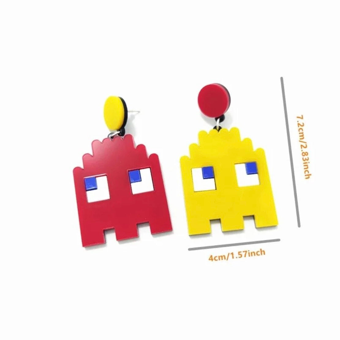 Pixelated Pac Man - Earrings