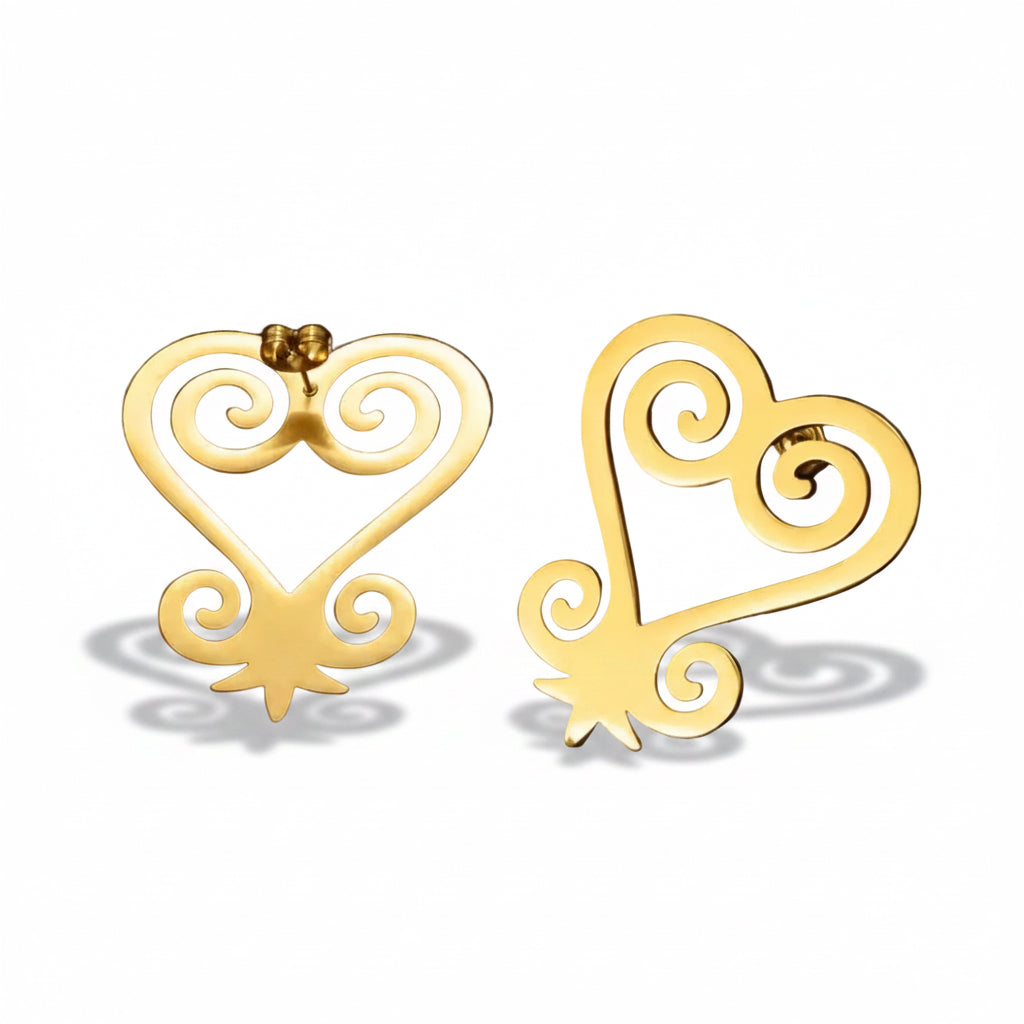 Sankofa - Metal - Stud - Earrings
