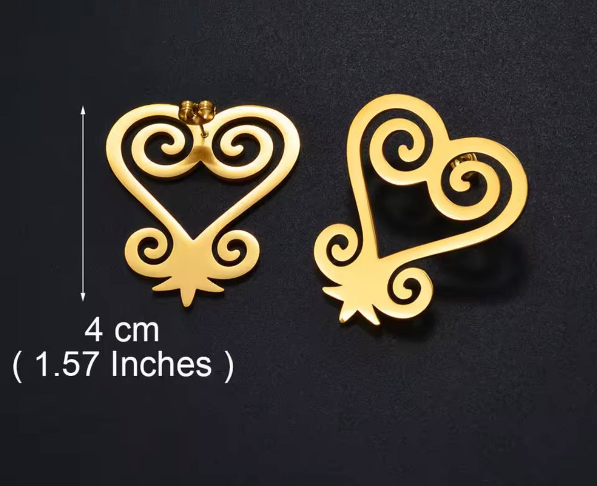 Sankofa - Metal - Stud - Earrings