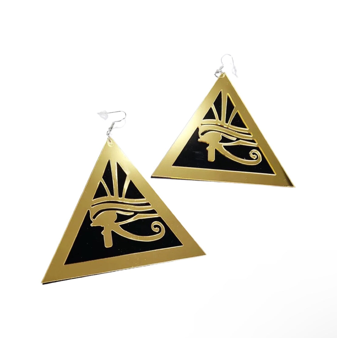 Eye-conic (Black and gold acrylic Pyramid)