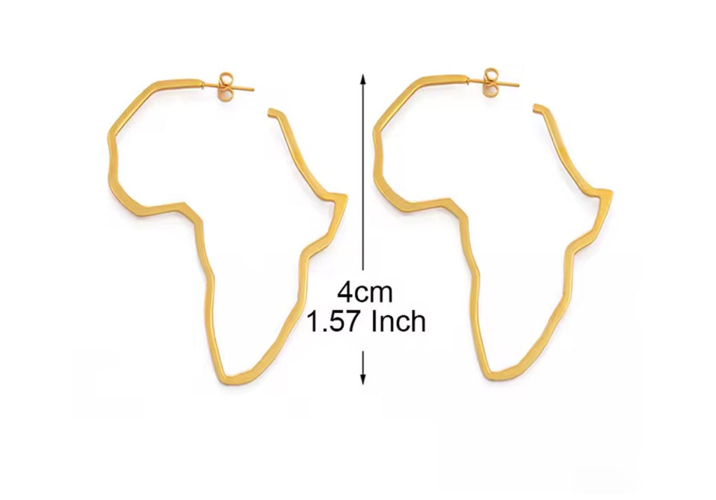 Outline of Africa - Earrings