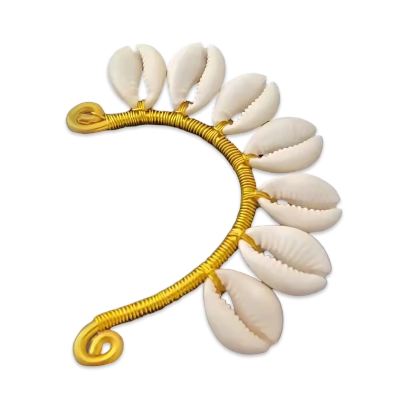African Warrior (Cowrie Shell) - Earcuff