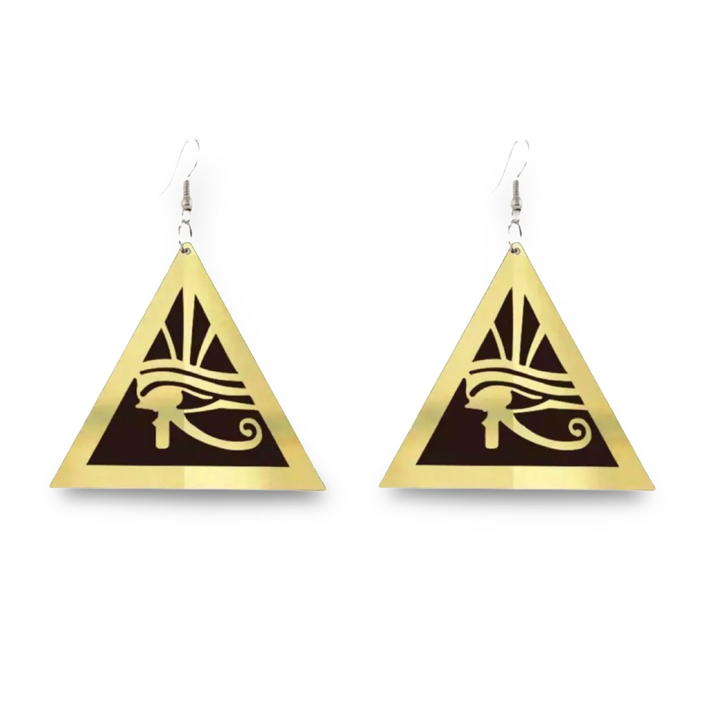 Eye-conic (Black and gold acrylic Pyramid)