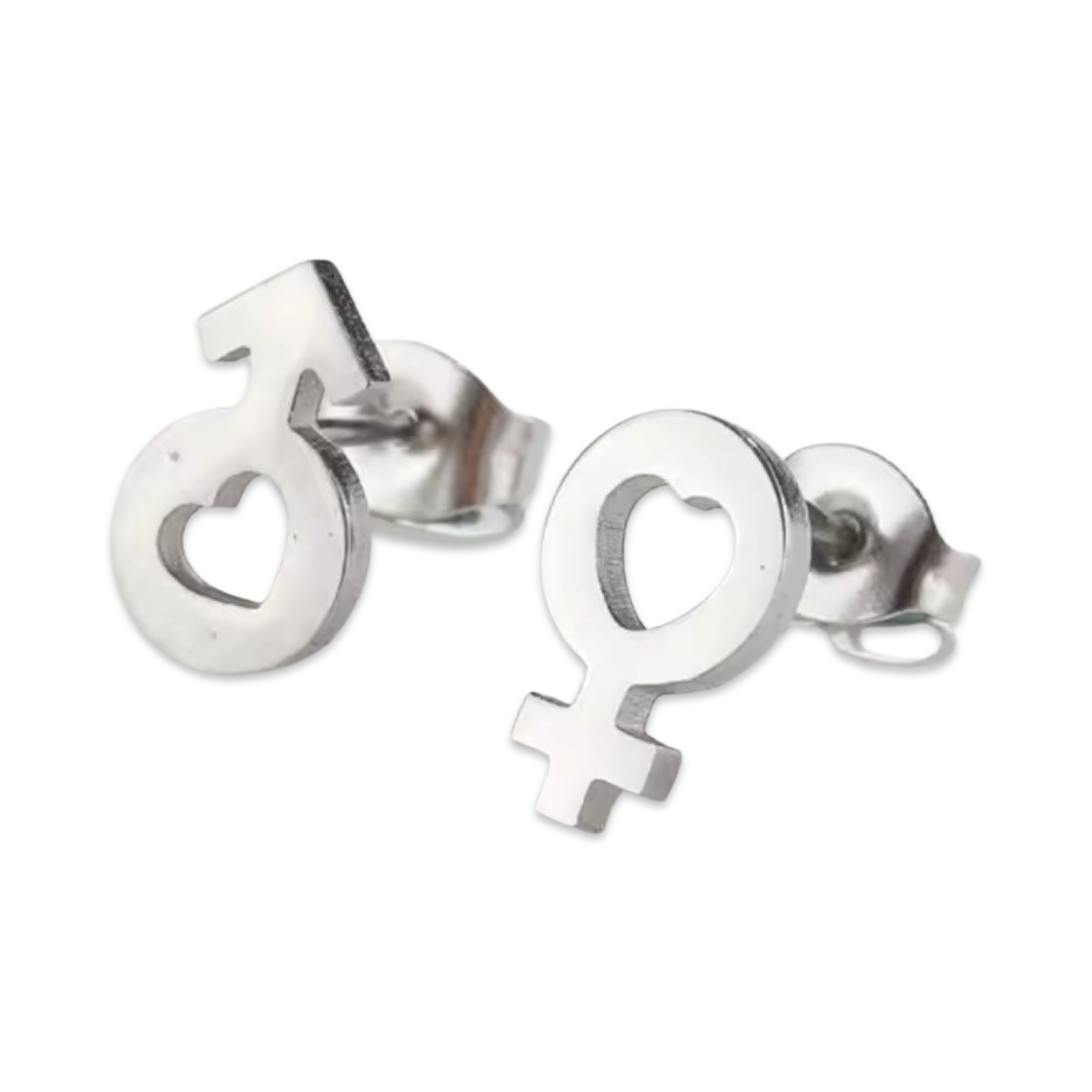 Love For All Genders (Gender Sign Stud w/ Heart) - Earrings