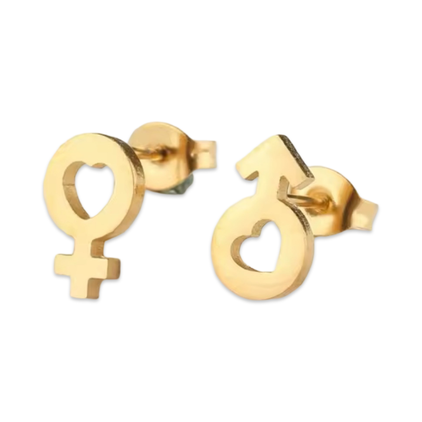 Love For All Genders (Gender Sign Stud w/ Heart) - Earrings