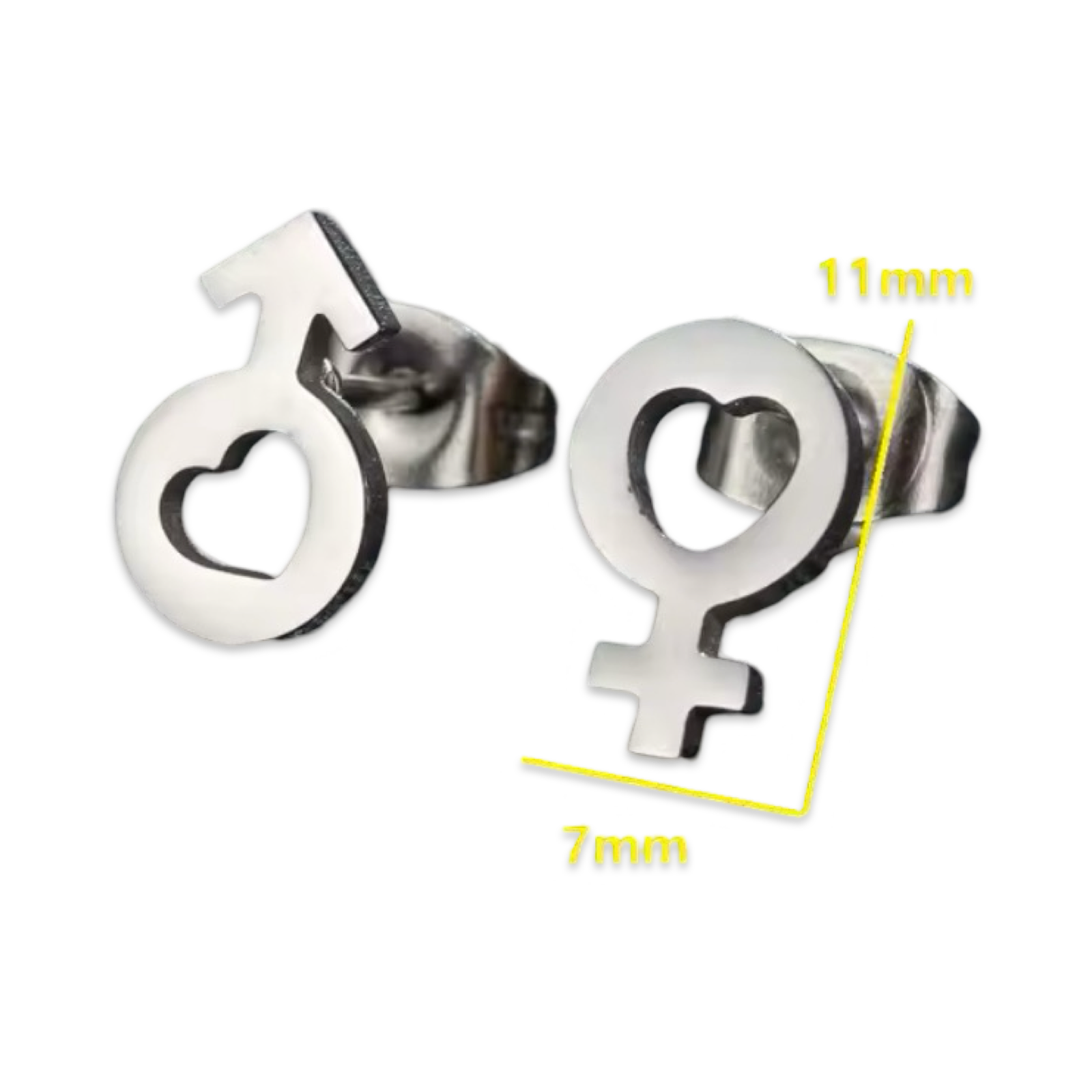 Love For All Genders (Gender Sign Stud w/ Heart) - Earrings