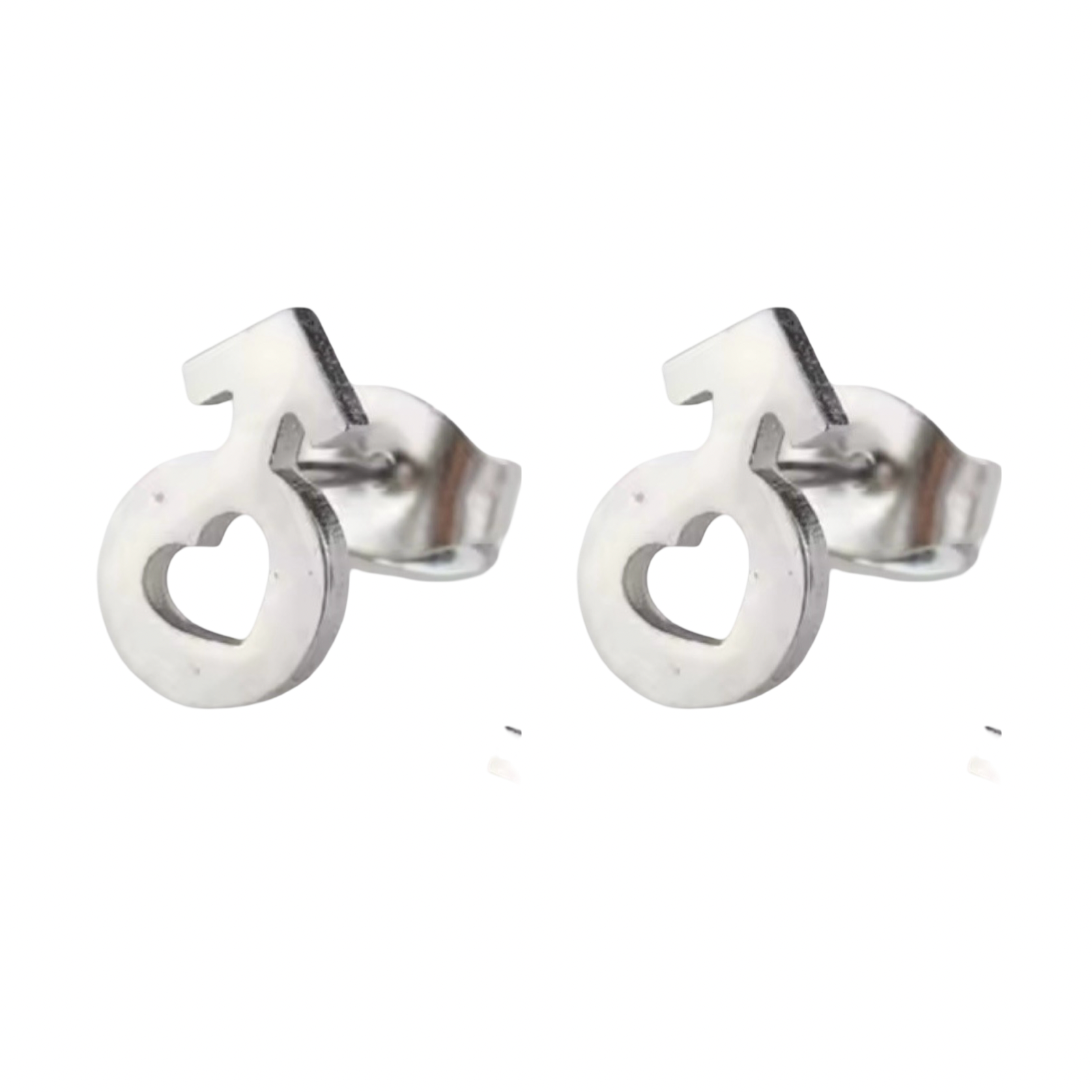 Love For All Genders (Gender Sign Stud w/ Heart) - Earrings