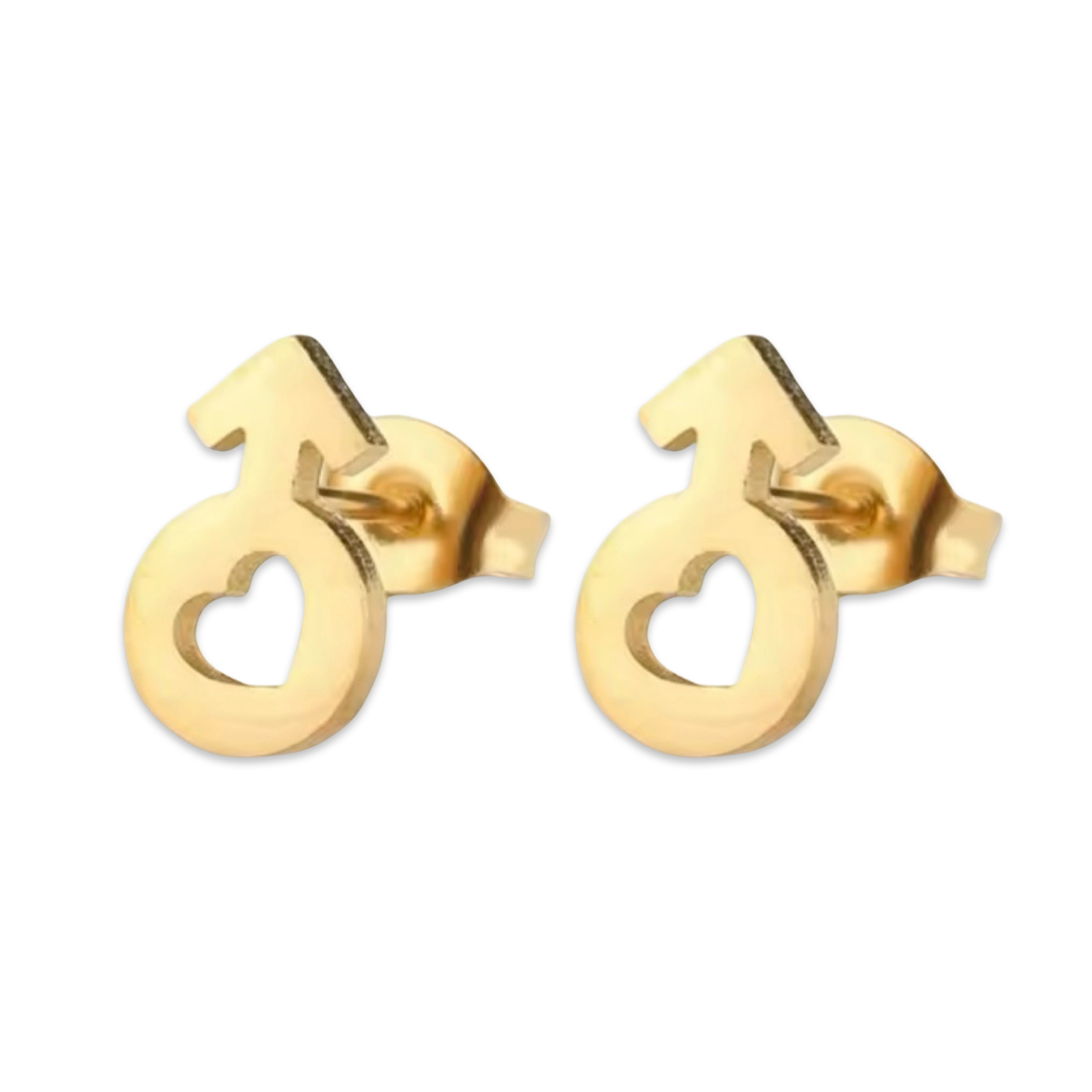 Love For All Genders (Gender Sign Stud w/ Heart) - Earrings