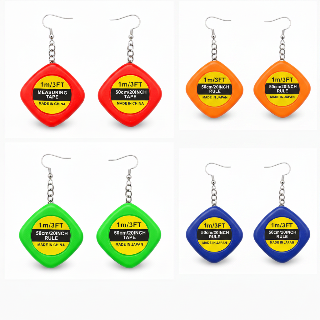 How Many Inches? (Measuring Tape) - Earrings