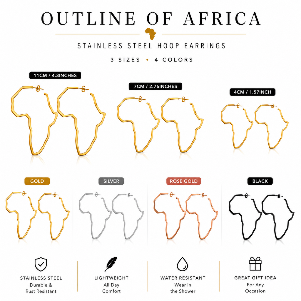 Outline of Africa - Earrings