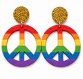 Rainbow Peace Sign - Earrings