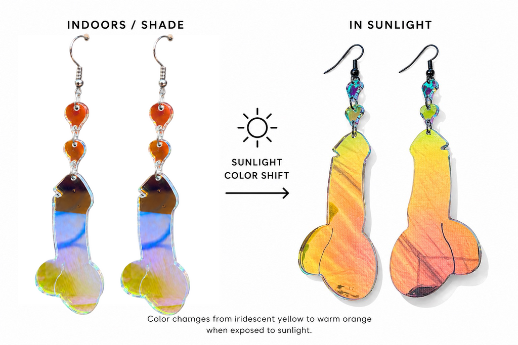 Dang-a-lang (Iridescent Penis) - Earrings