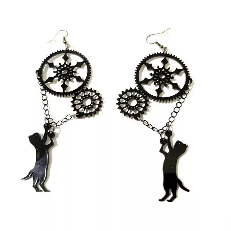 Fearless Feline (Black Cat) - Earrings