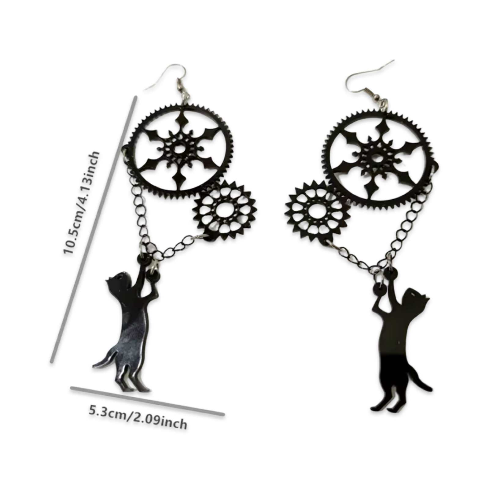 Fearless Feline (Black Cat) - Earrings